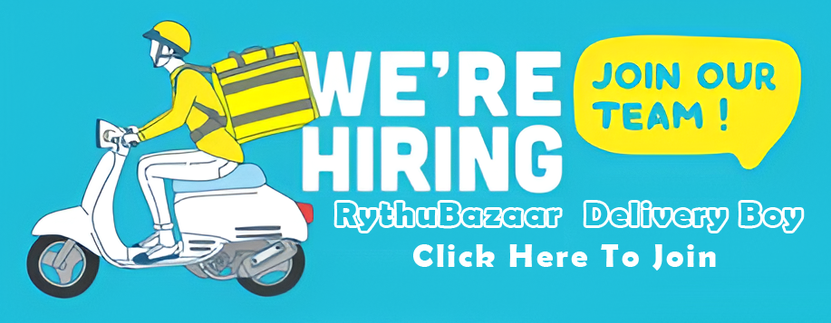 We're hiring RythuBazaar delivery drivers. Click here to join our team.
